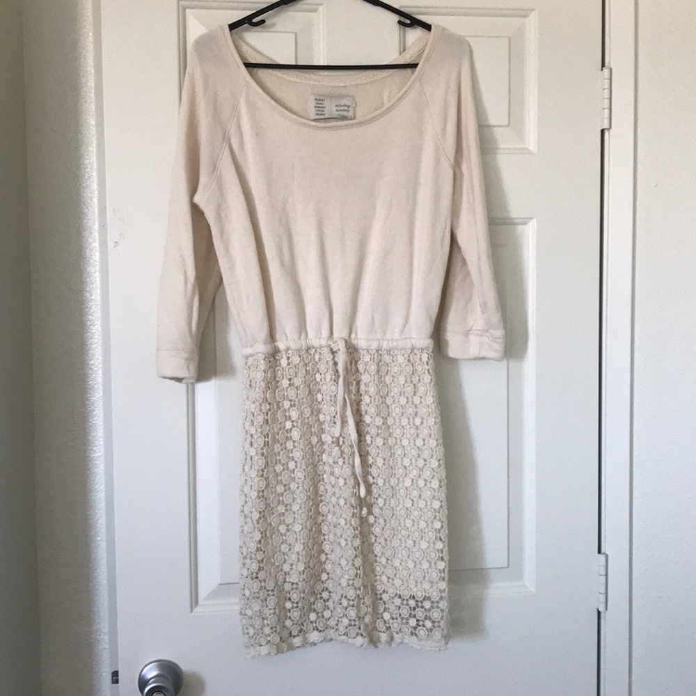 Anthropologie Saturday Sunday cream sweat dress
